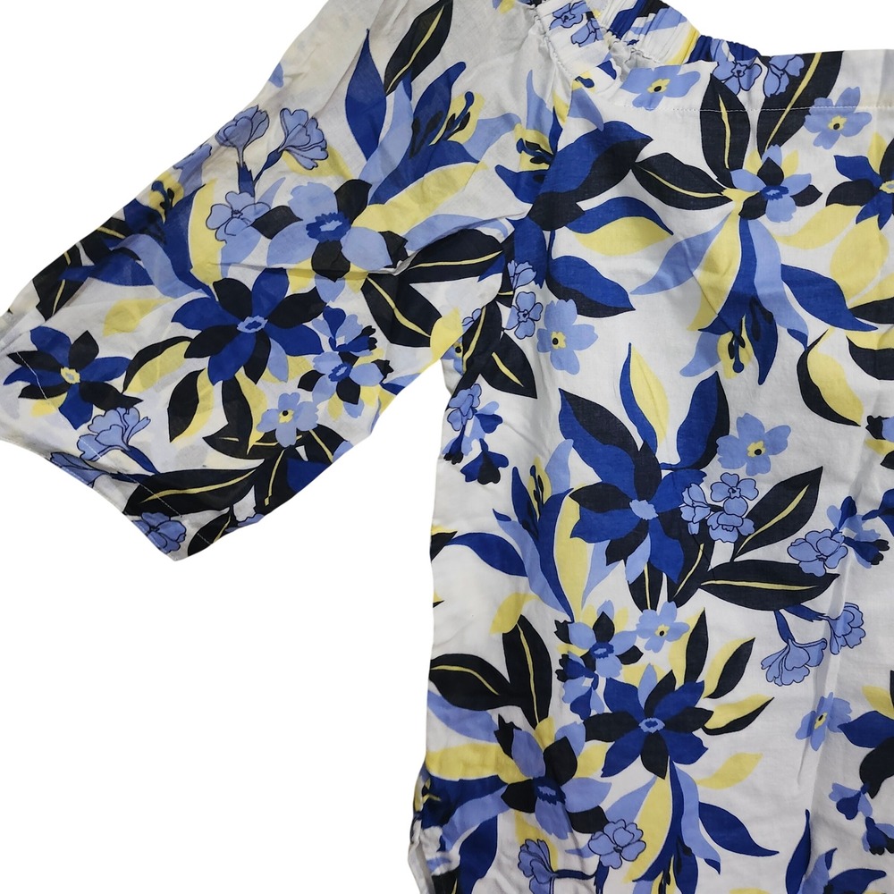 Draper James Floral Off Shoulder Top Womens‎ Size Medium Blue Yellow Cotton - Picture 5 of 9